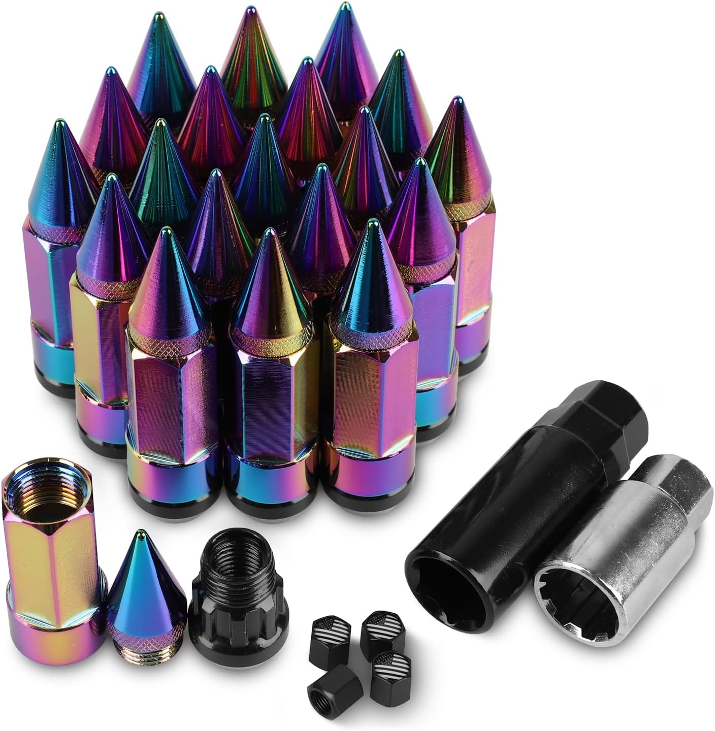 20PCS M12x1.5 Anti Theft Wheel Spikes Lug Nut for Fusion Focus