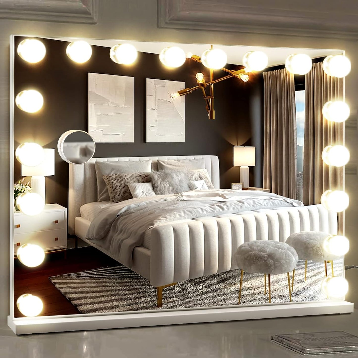 M MIVONDA Hollywood Vanity Mirror with 18 Bulbs for Makeup