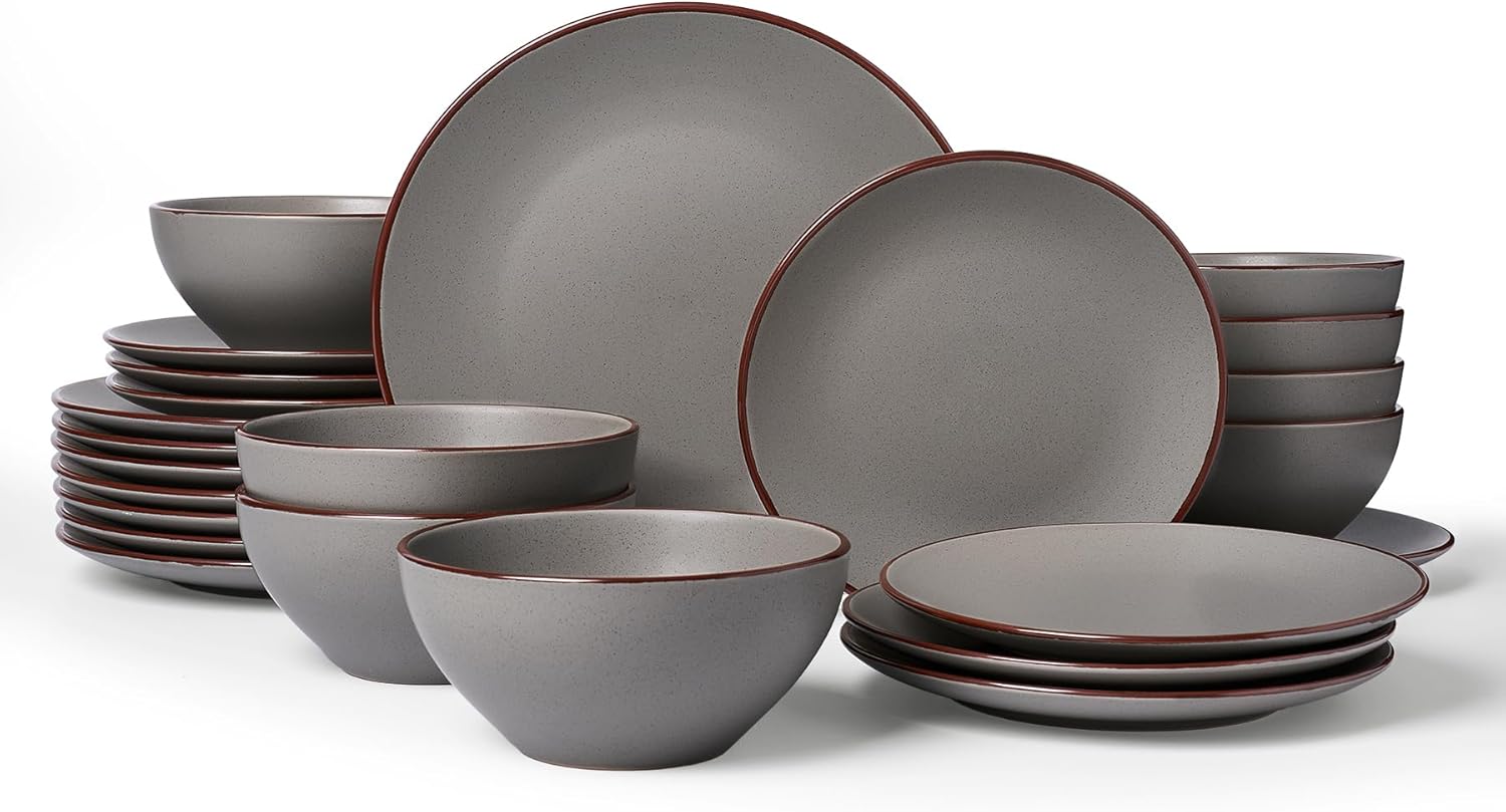 Famiware Venus Ceramic Plates and Bowls Set for Modern Dining