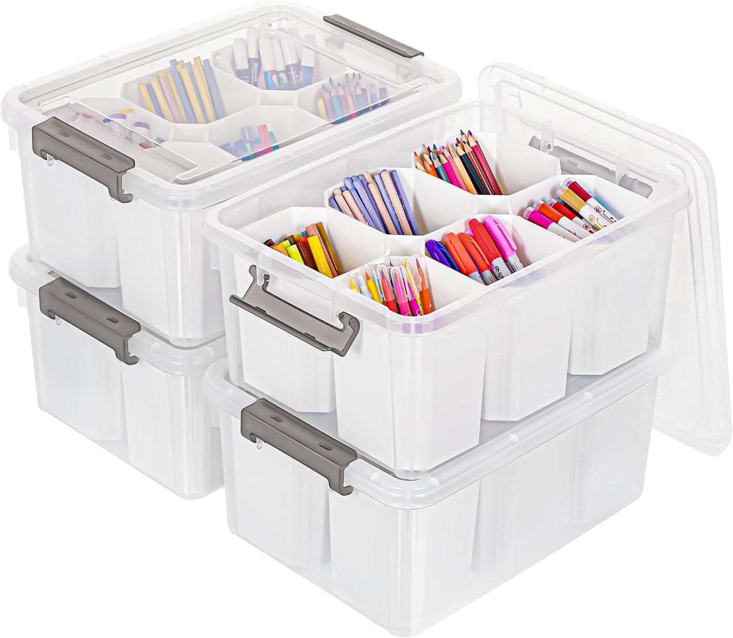 Citylife 17 QT Plastic Storage Bins for Organizing Crafts and Tools