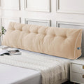 Headboard Pillow King Beige Wedge for Sitting Up in Bed - Removable