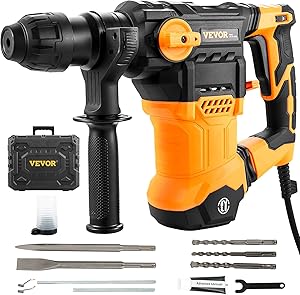 VEVOR 1-1/4 Inch SDS-Plus Rotary Hammer Drill for Heavy Duty