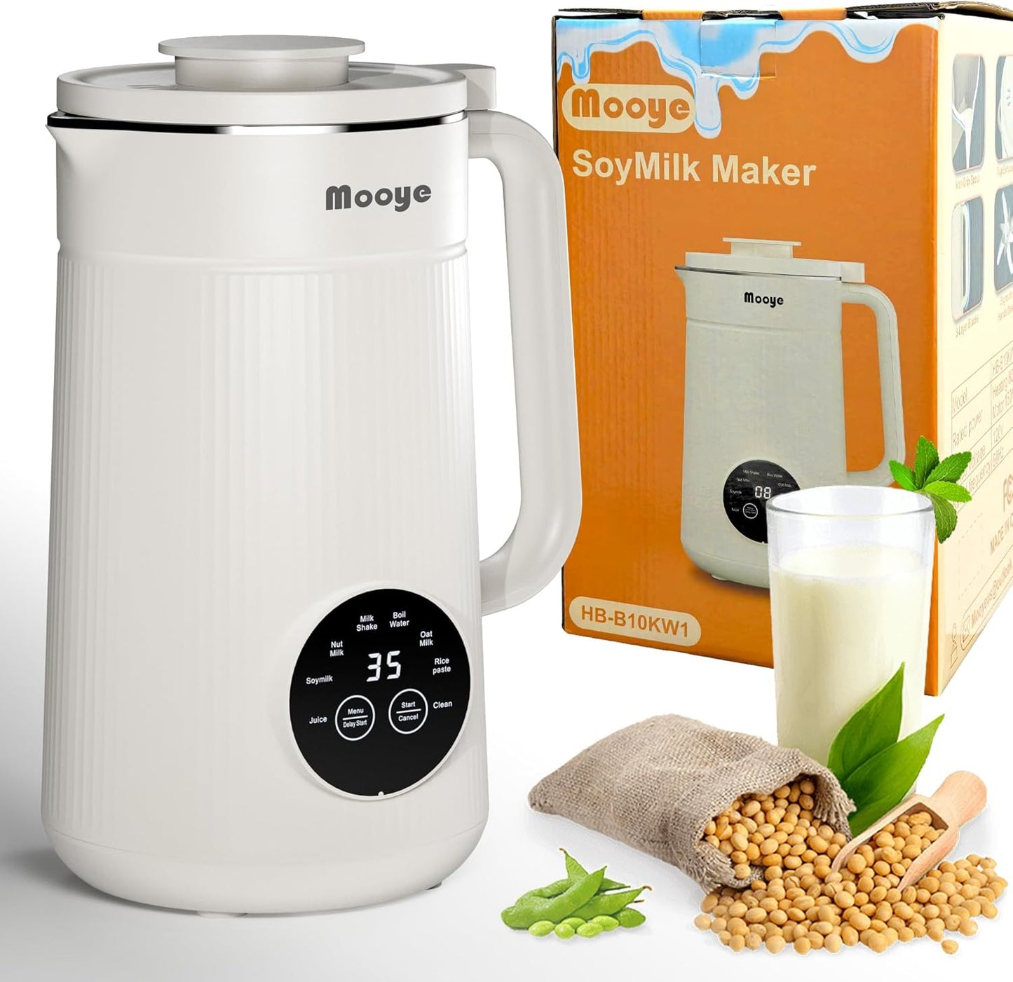 Mooye Nut Milk Maker: Auto-Operation, 12H Timer, Dairy-Free Recipes