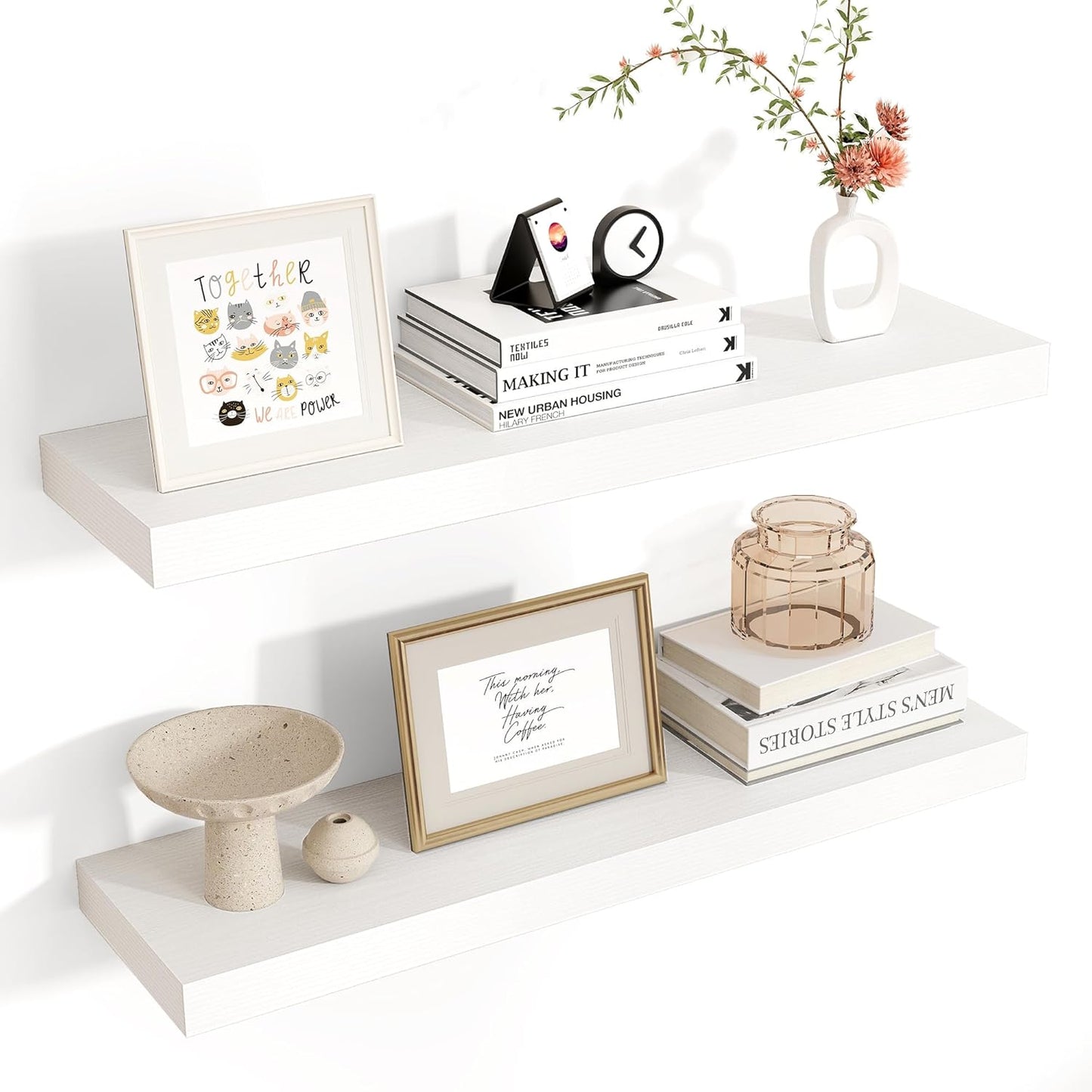 Floating Shelves for Wall - Modern White Design for Any Room