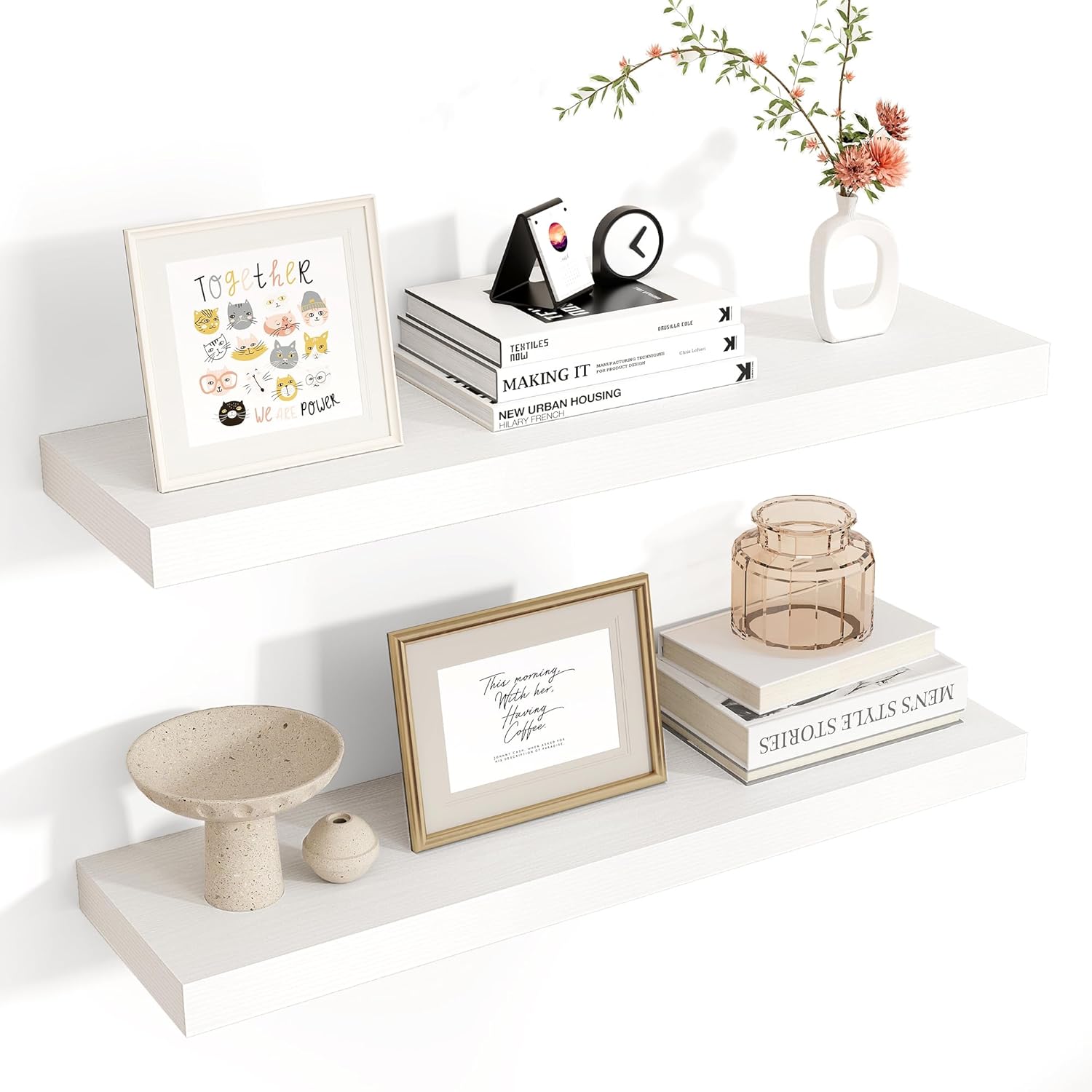 Floating Shelves for Wall - Modern White Design for Any Room