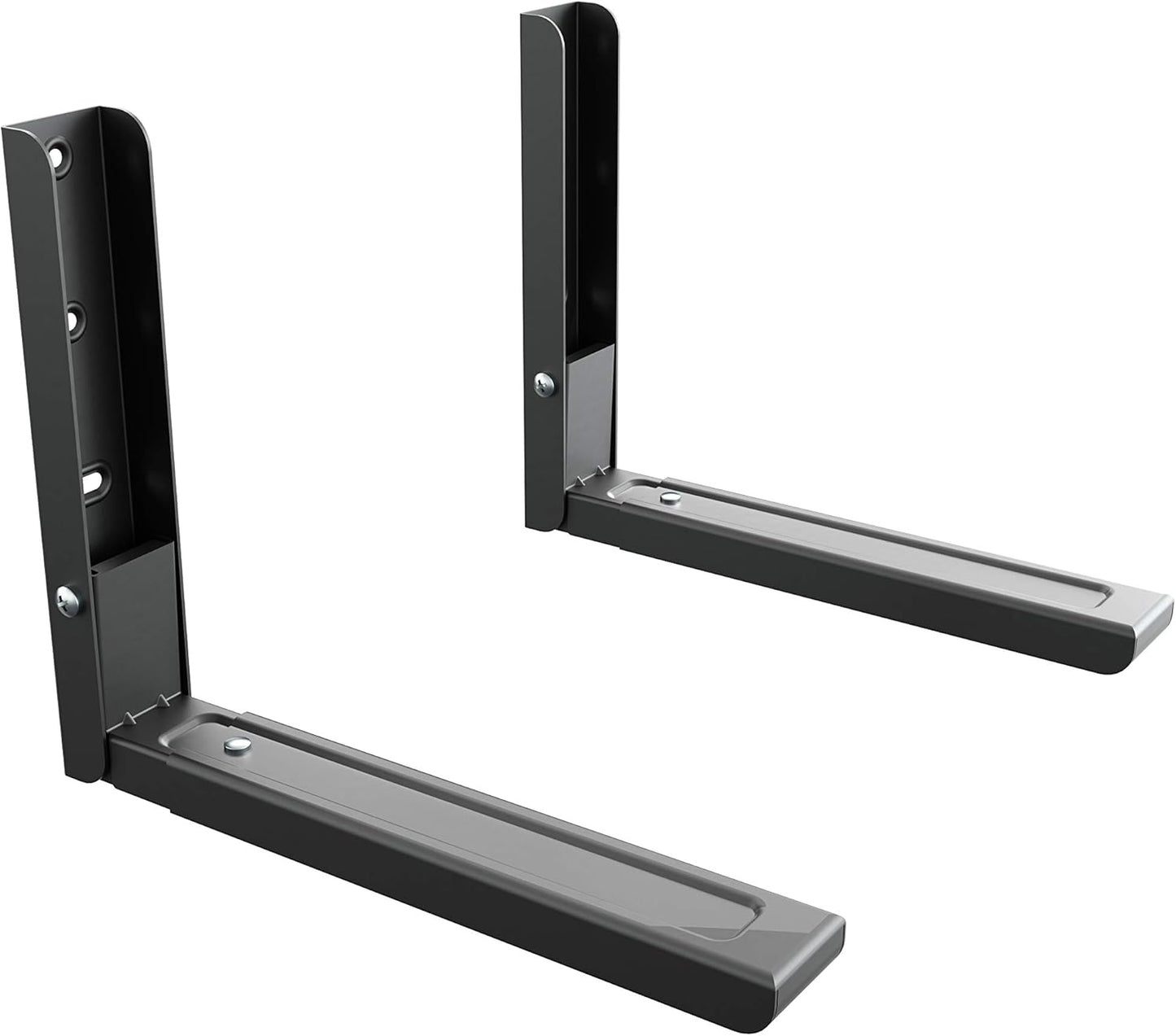 AVF Black Steel Microwave Bracket Set x2 - Space-Saving Solution!