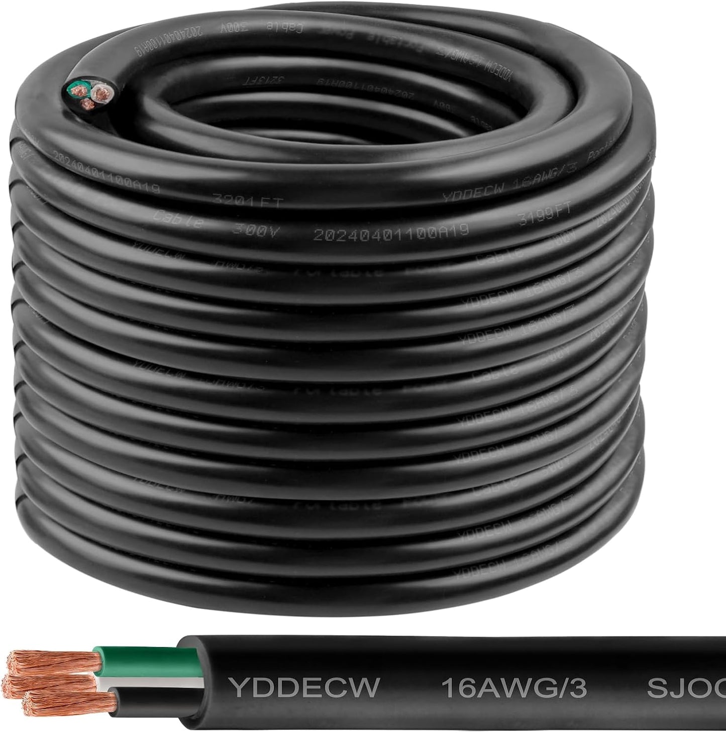 100ft 16/3 16 AWG Portable Power Cable for Tough Conditions
