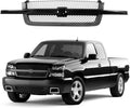 Front Grille Black Center Bar with Gray Mesh Insert - Chevy Silverado