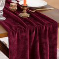 Burgundy Red Velvet Table Runner 20 x 120 in - Luxurious Holiday Decor