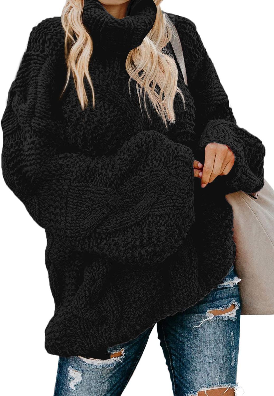 Dokotoo Womens Turtleneck Sweater for Cozy Fall Fashion