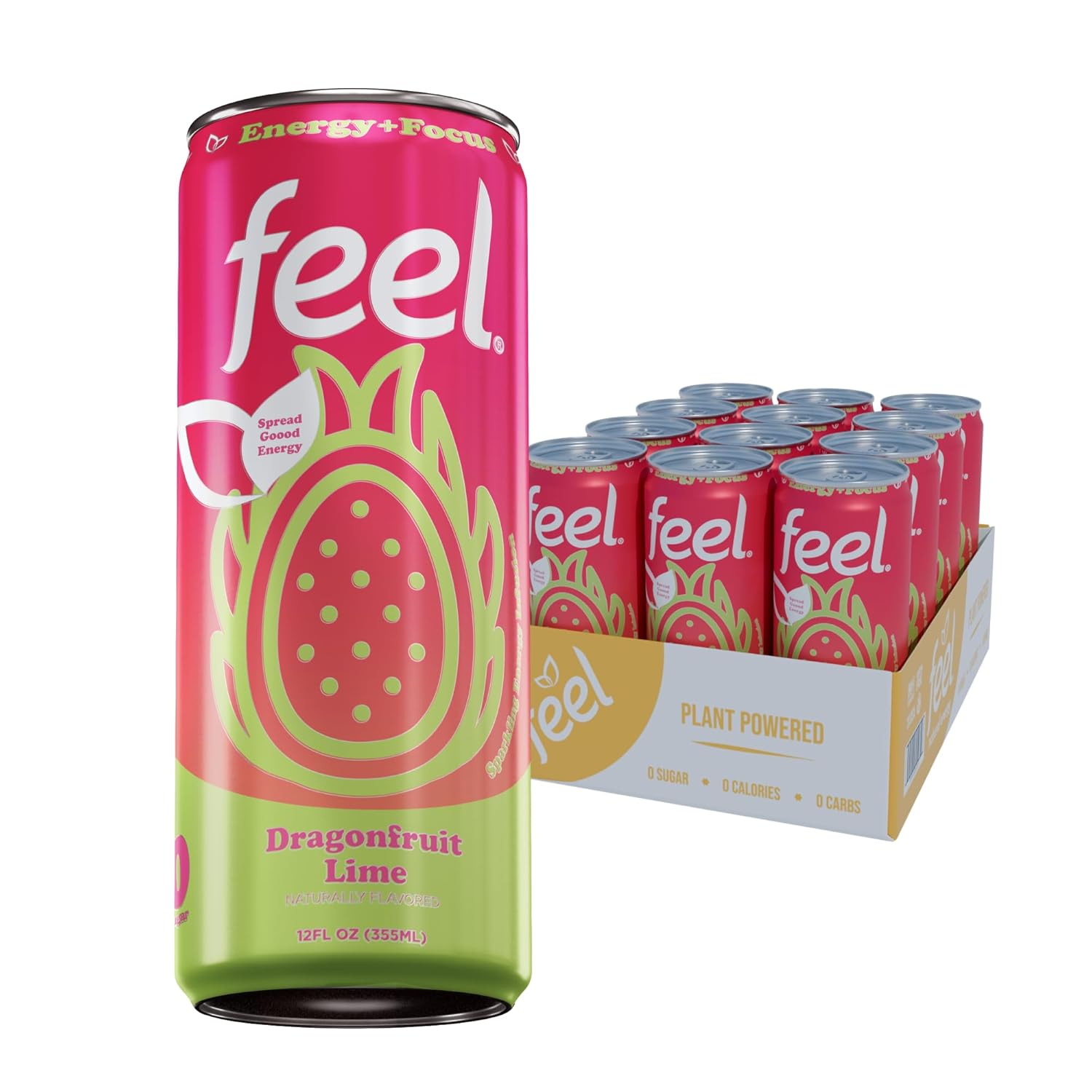 FEEL Zero Sugar Energy Drink with Natural Caffeine and Focus