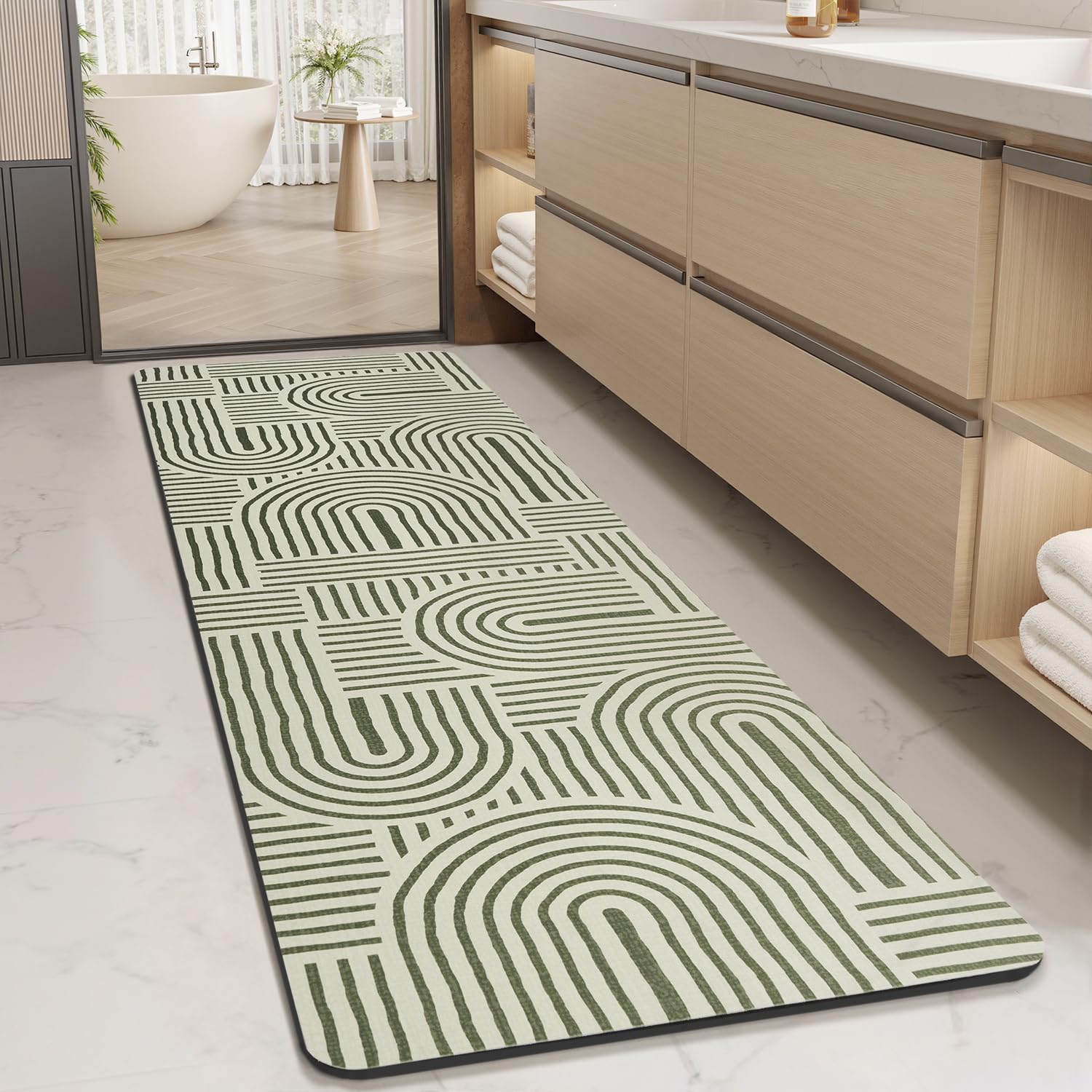MontVoo Non Slip Thin Bathroom Rugs for Quick Drying Comfort