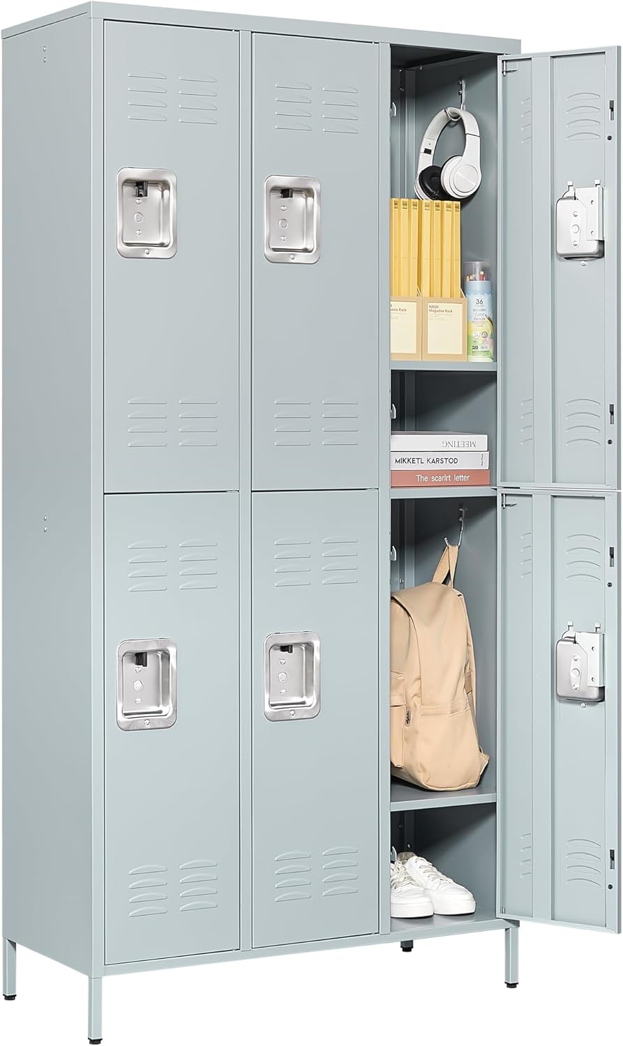Letaya Metal Lockers for Employees - 6 Door Storage Solution