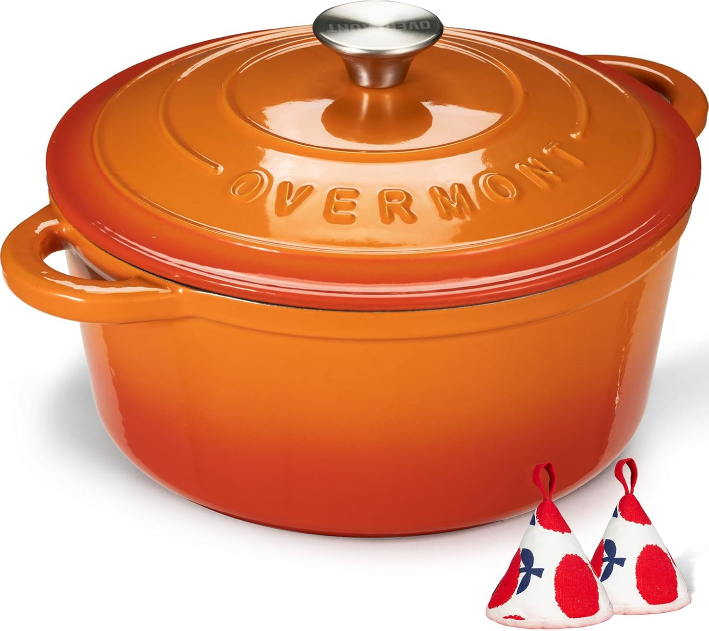 Overmont Enameled Cast Iron Dutch Oven - 4.5QT Heavy-Duty Pot