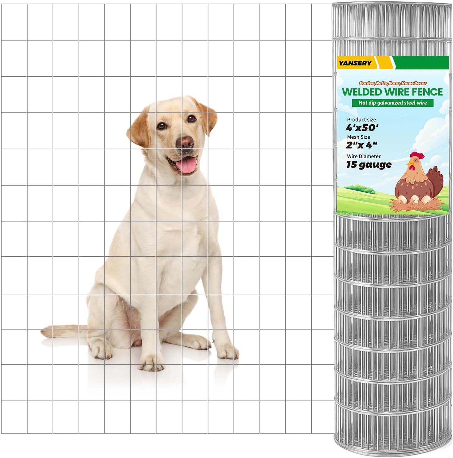 4ft 50in Welded Wire Mesh for Chicken Coop and Garden Fencing