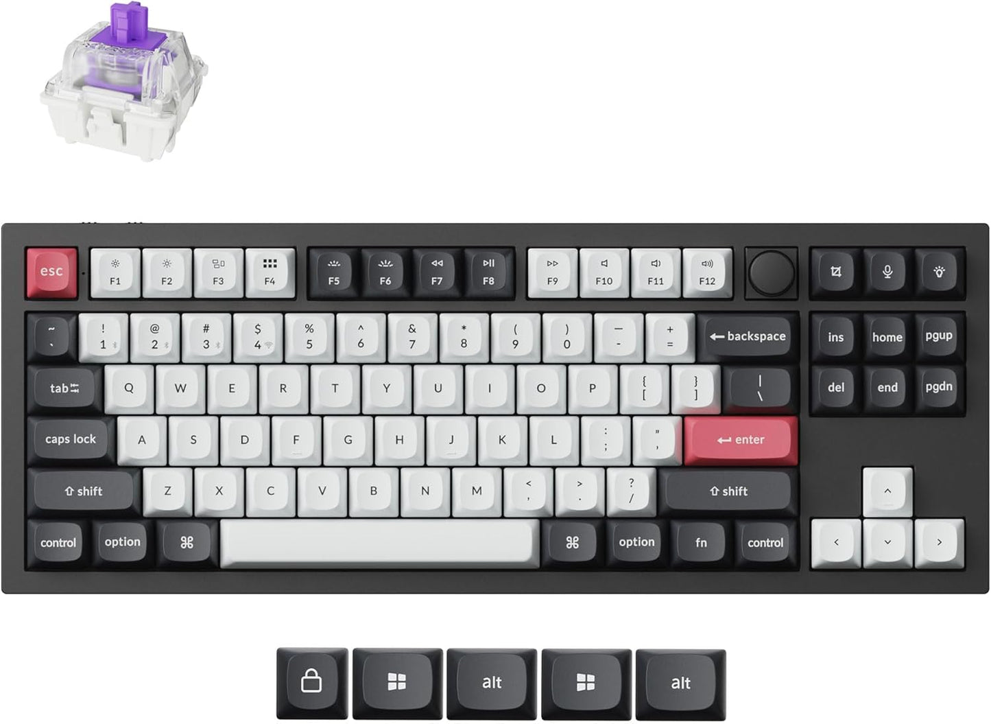 Keychron Q3 HE Custom Mechanical Keyboard - Wireless with Knob & Hot-Swappable Switches