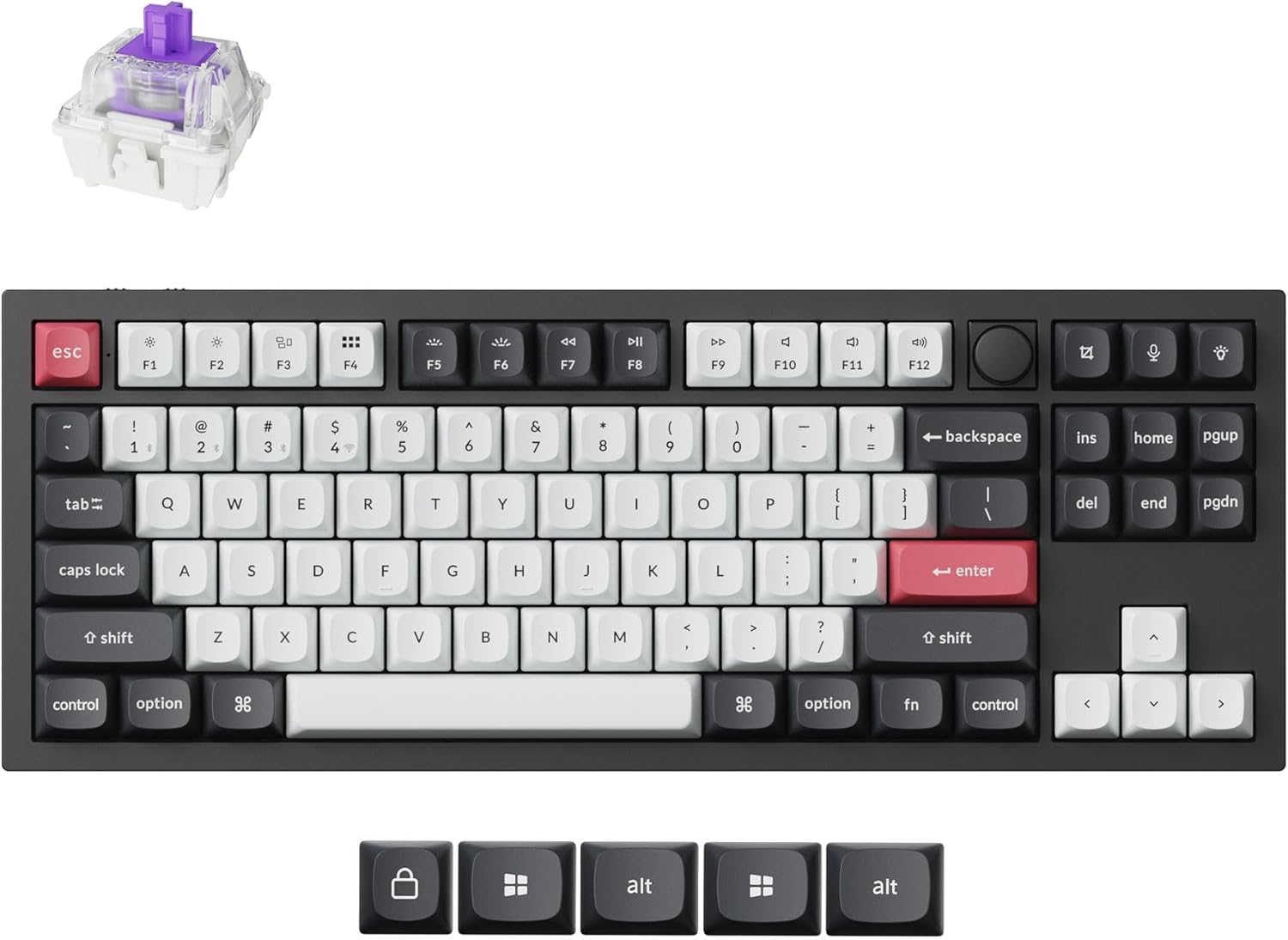 Keychron Q3 HE Custom Mechanical Keyboard - Wireless with Knob & Hot-Swappable Switches