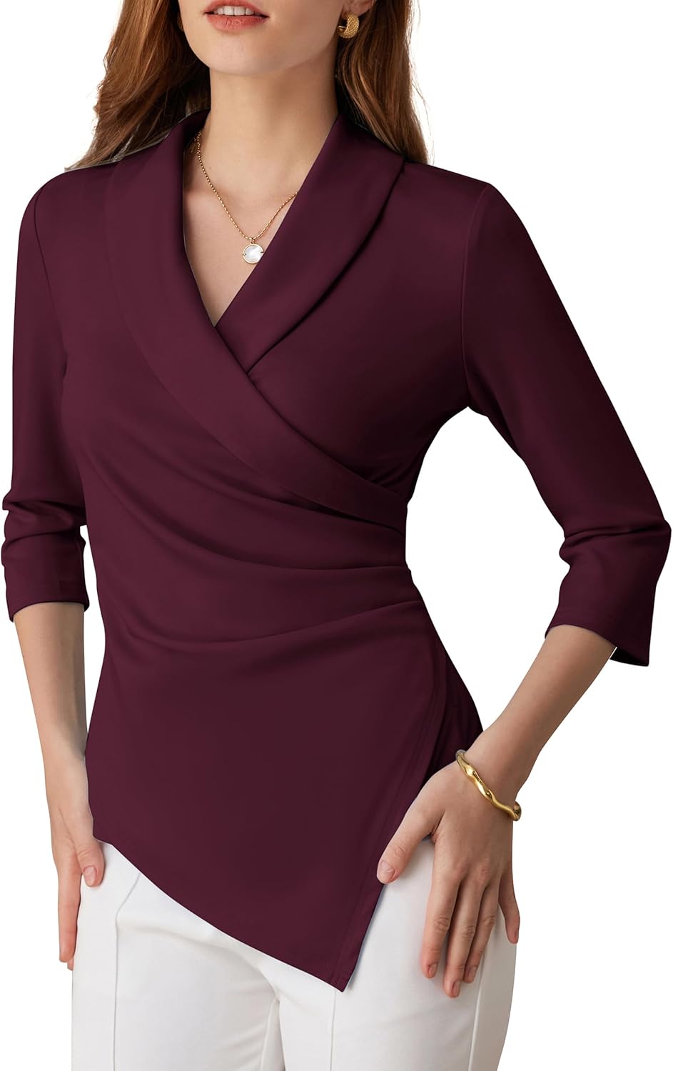 Stylish GRACE KARIN Women's V Neck Casual Work Tops for Elegance