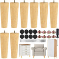 TURSTIN 8in Solid Wood Furniture Legs - Natural Sofa & Cabinet Lift