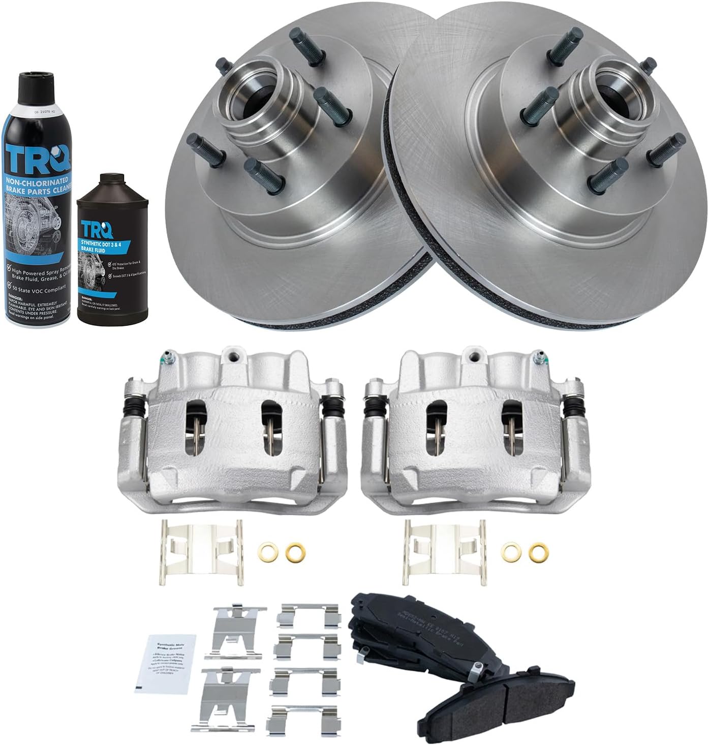 TRQ Front Brake Pad & Rotor Kit for 95-02 Ford & More