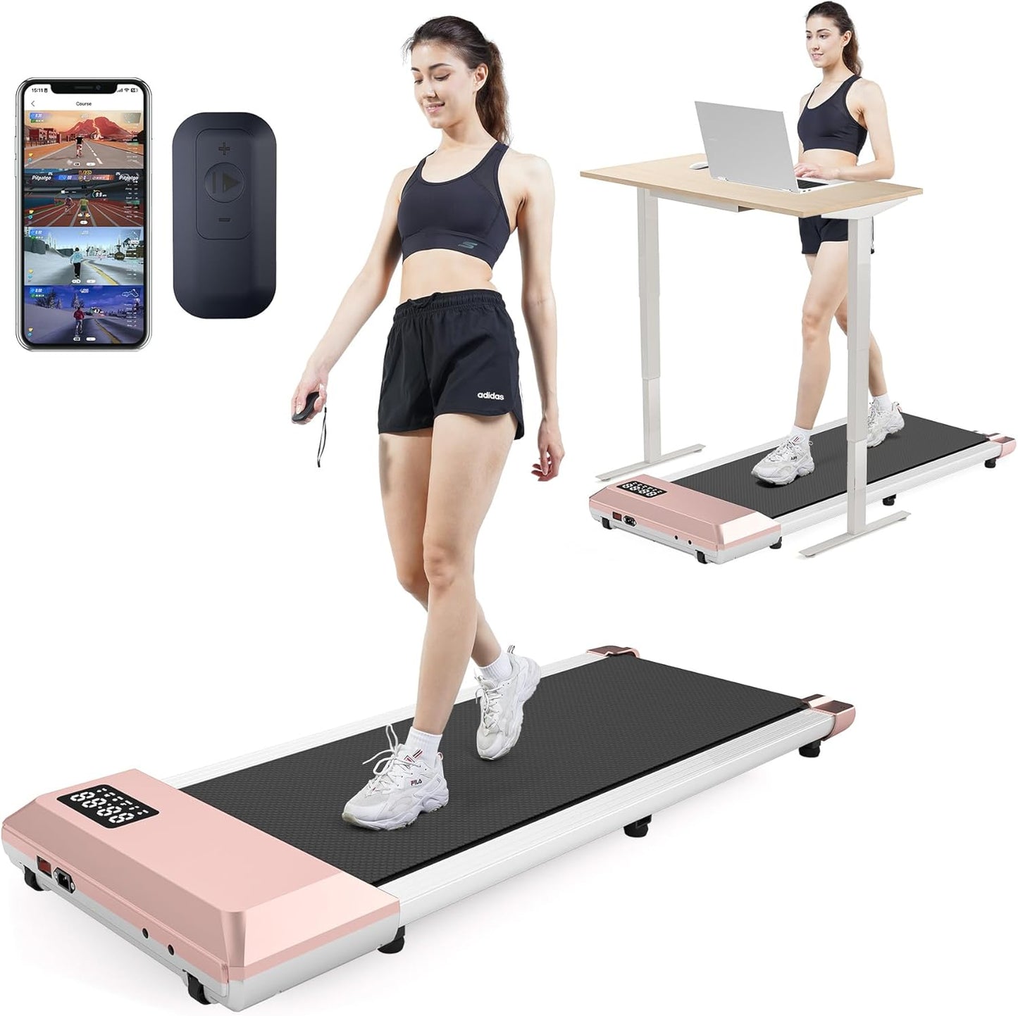 DeerRun Smart Under Desk Treadmill: Raceable, Portable, Fitness-Enhancing