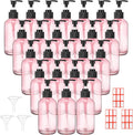 8 oz Pink Glass Pump Bottles Set - Refillable Soap Dispensers (24 pcs)
