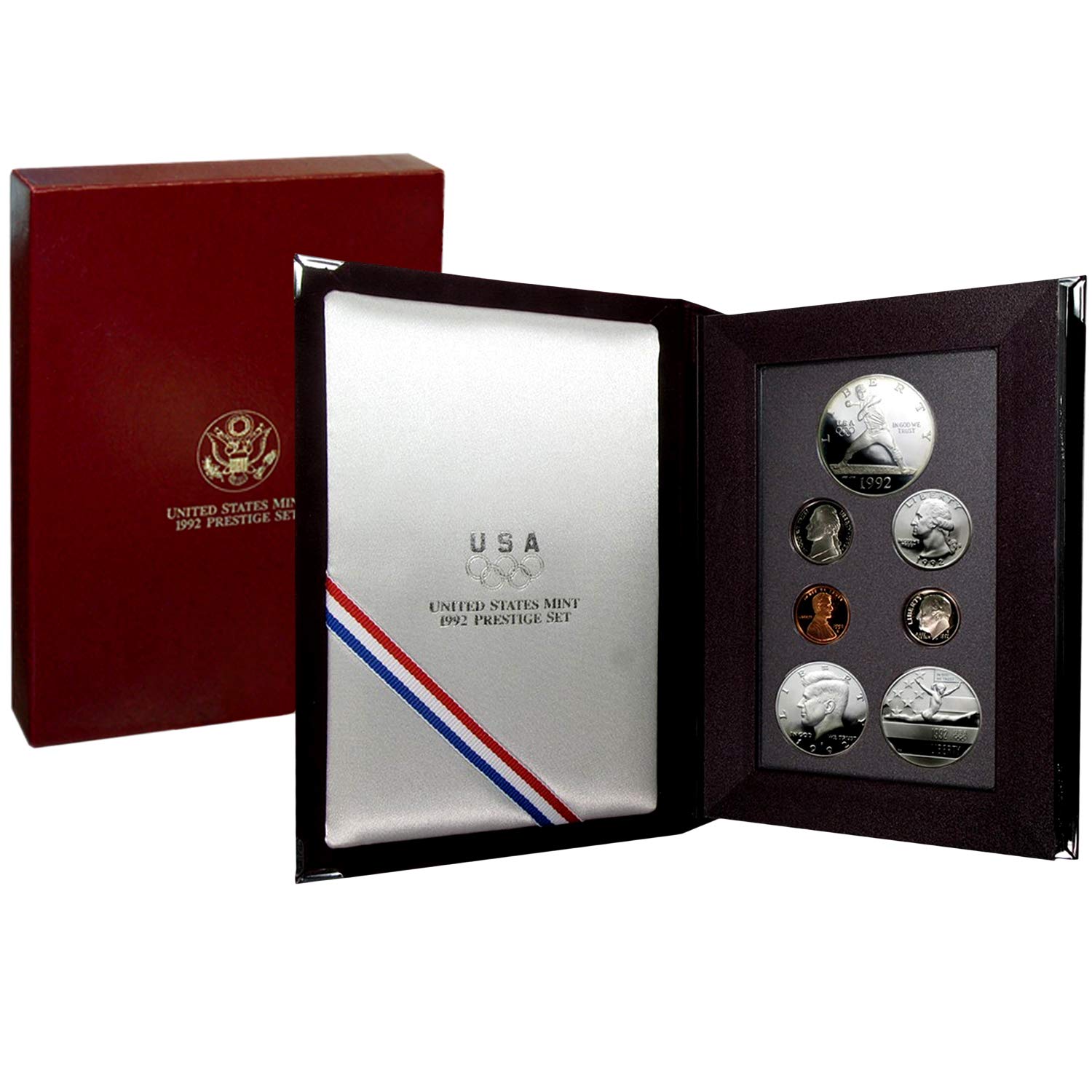 USA 1992 Mint Prestige Proof Set with 7 Coins in Case