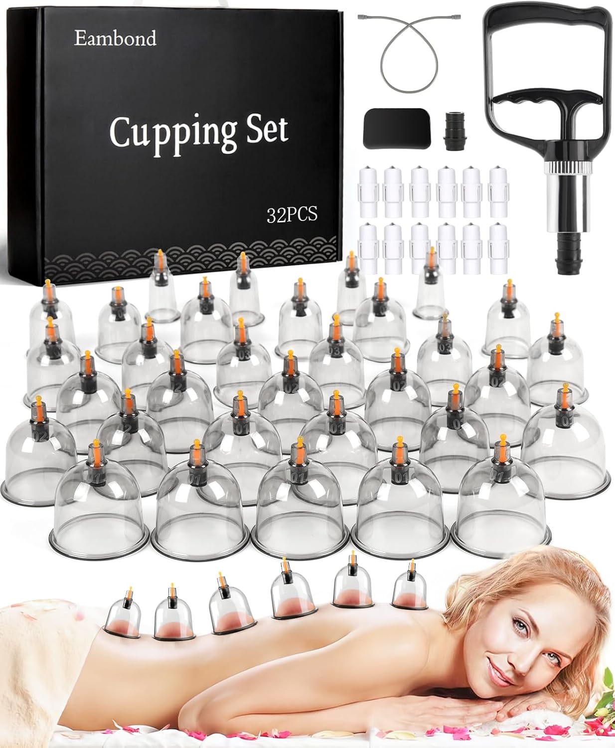 Cupping Kit for Massage Therapy with Vacuum Cups and Pump