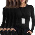 4 Pack Women's Underscrub Shirts Long Sleeve Slim Fit - Soft Stretchy
