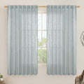 Extra Wide Linen Curtains Light Filtering Panels - Greyish Blue