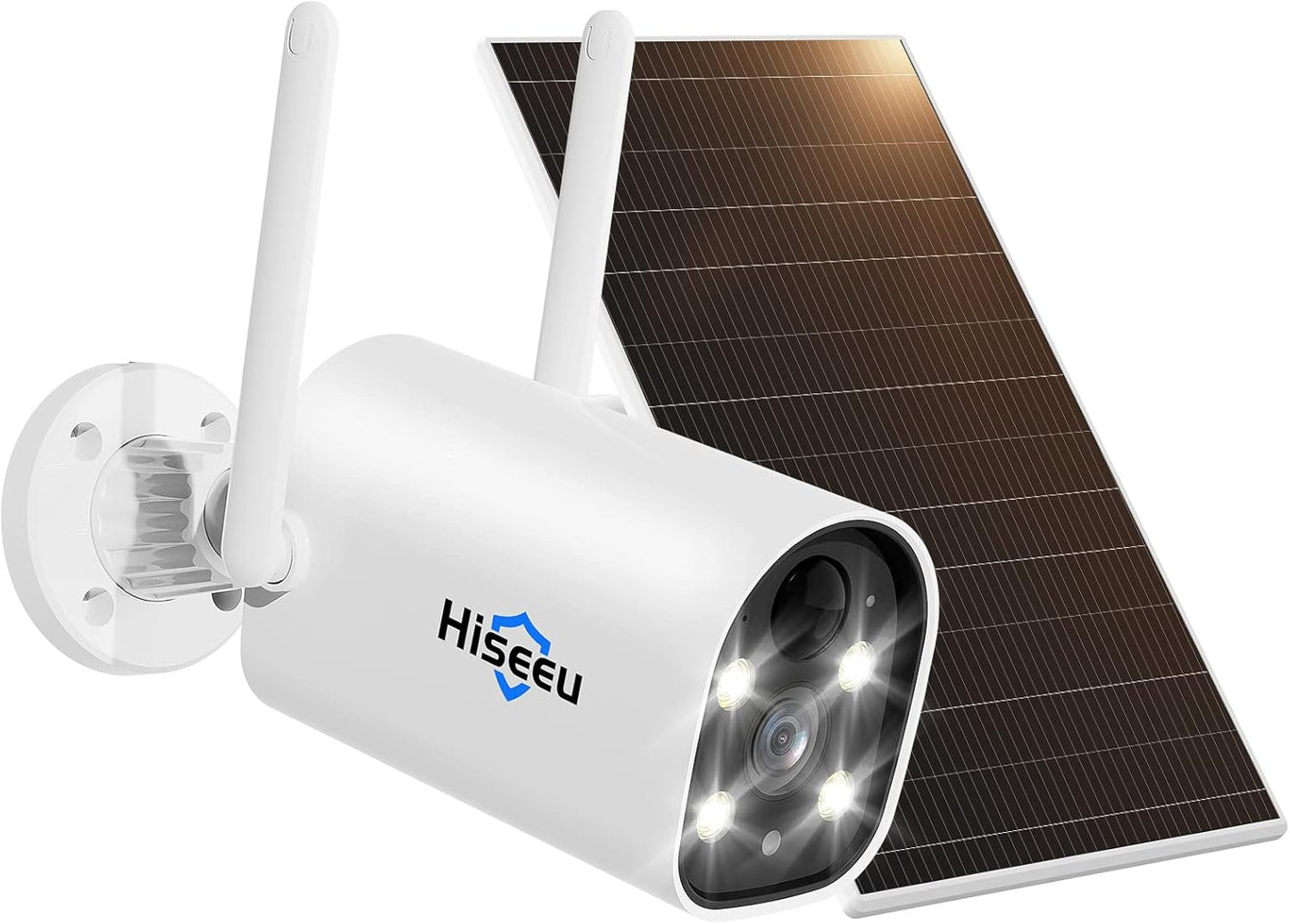 Hiseeu 4MP Solar Battery Powered Security Camera with Night Vision