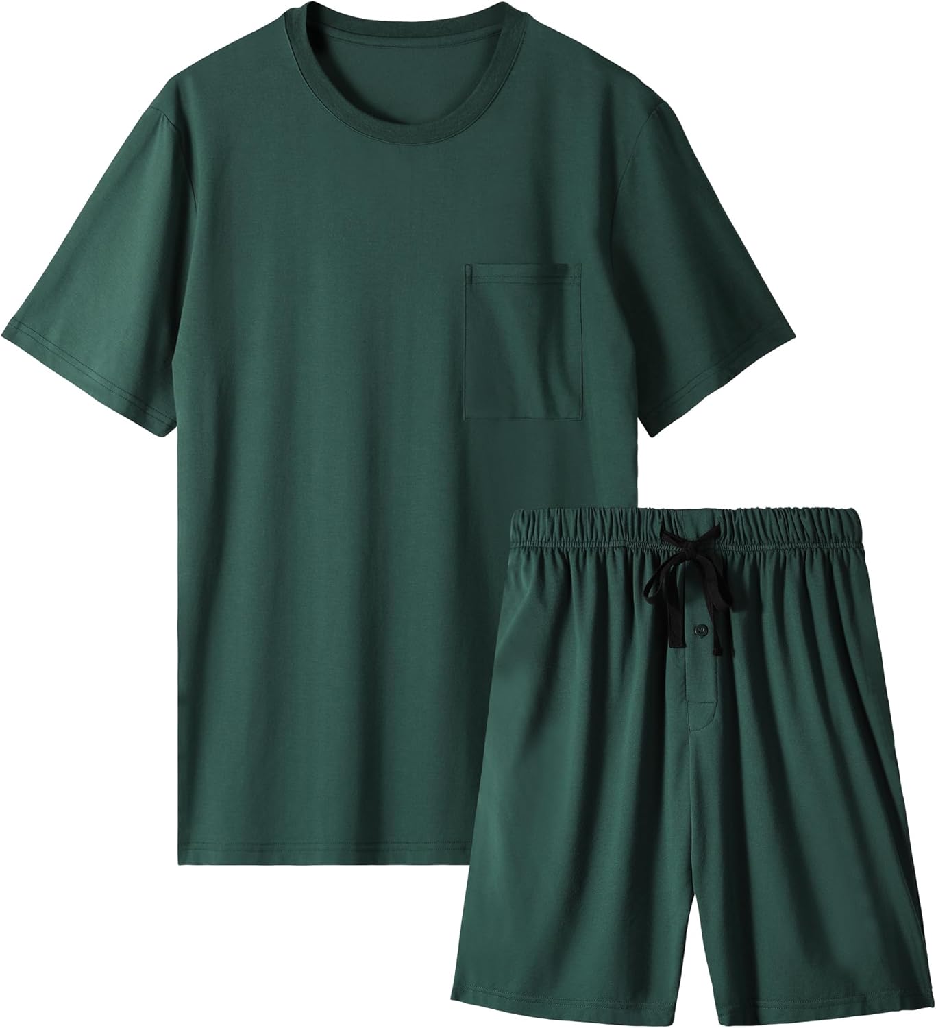 Bamboo Cool Mens Pajama Set Lightweight Short Sleeve Sleepwear