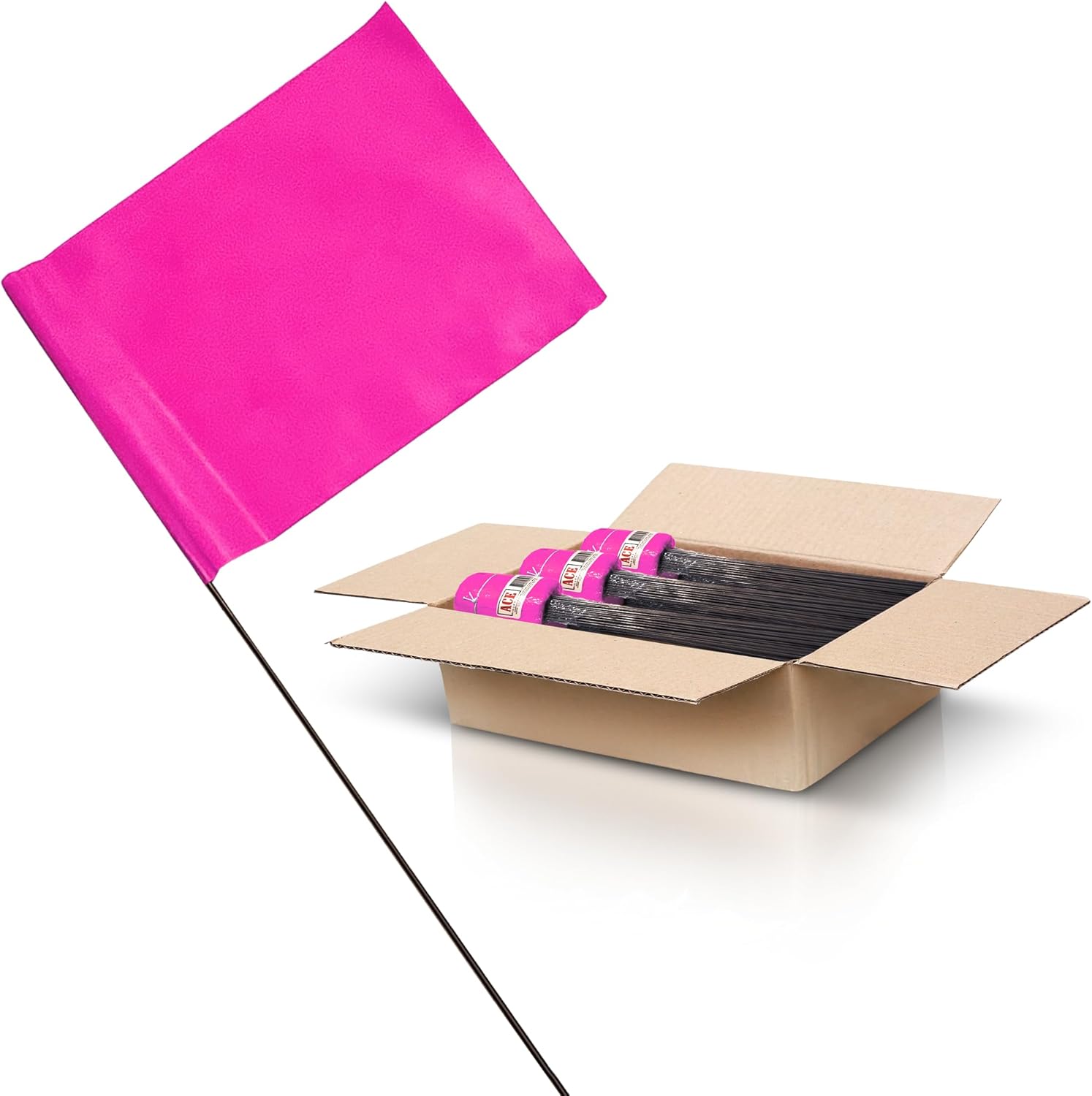 Pink Marking Flags for Lawn, Irrigation, and Landscaping Use
