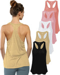 Women's 5 Pack Everyday Flowy Racer Back Tank Tops - Value Pack Color