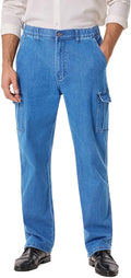 Mens Cargo Jeans with Elastic Waist - Comfortable Outdoor Fit