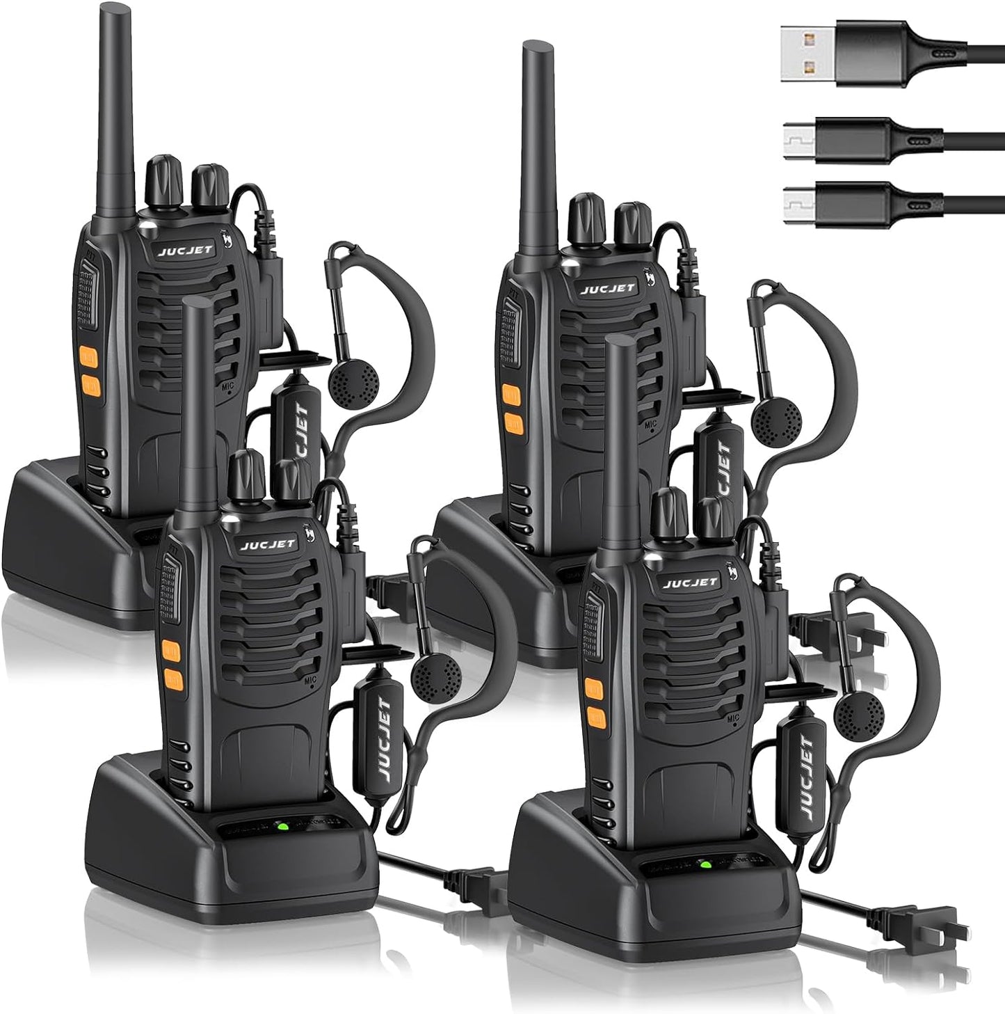 H888S Walkie Talkies Handheld Two Way Radio with Earpieces