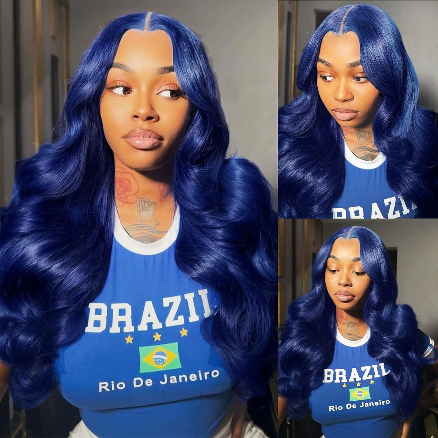 30 Inch Blue Lace Front Wigs Human Hair for Stunning Looks