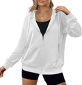 Lightweight Women's Full Zip Oversized Hoodie - Casual Everyday