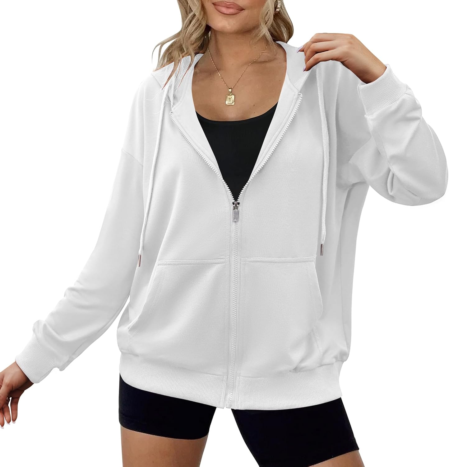 Zeagoo Women's Lightweight Hoodies Full Zip Up Casual Sweatshirt