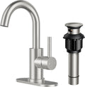 Single Handle Bathroom Faucet Brushed Nickel 360 Swivel - Durable