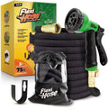 Expandable Garden Hose 75 ft with 8-Pattern Nozzle - Lightweight