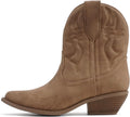 Soda Women Cowgirl Western Stitched Ankle Booties - Short Pointed Toe