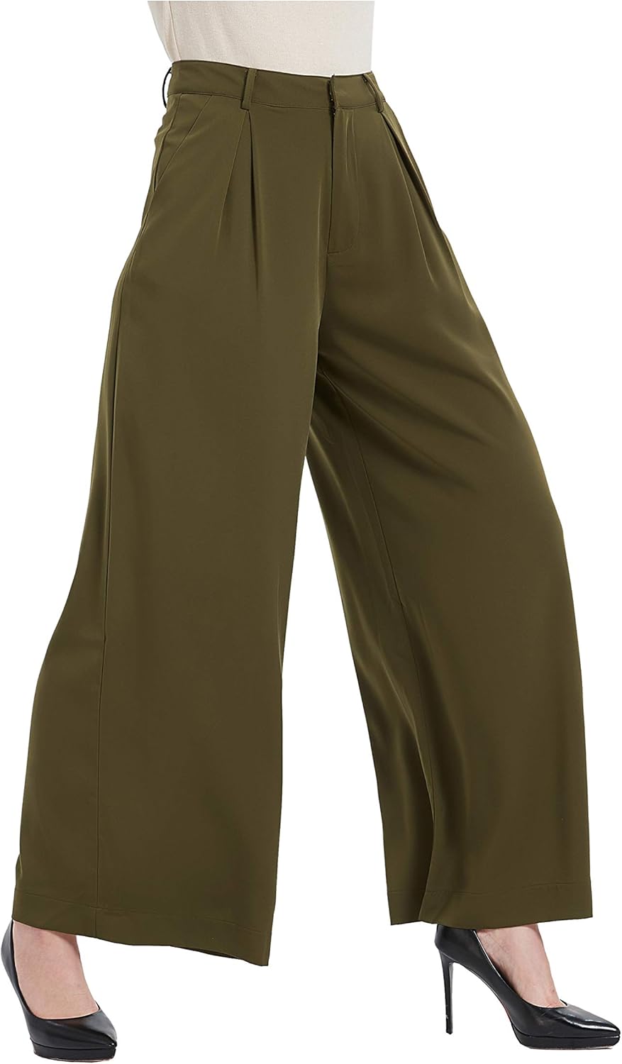 Tronjori Women High Waist Casual Wide Leg Palazzo Pants Review