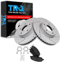 TRQ Front Performance Brake Pad & Rotor Kit - SemiMetallic Fit
