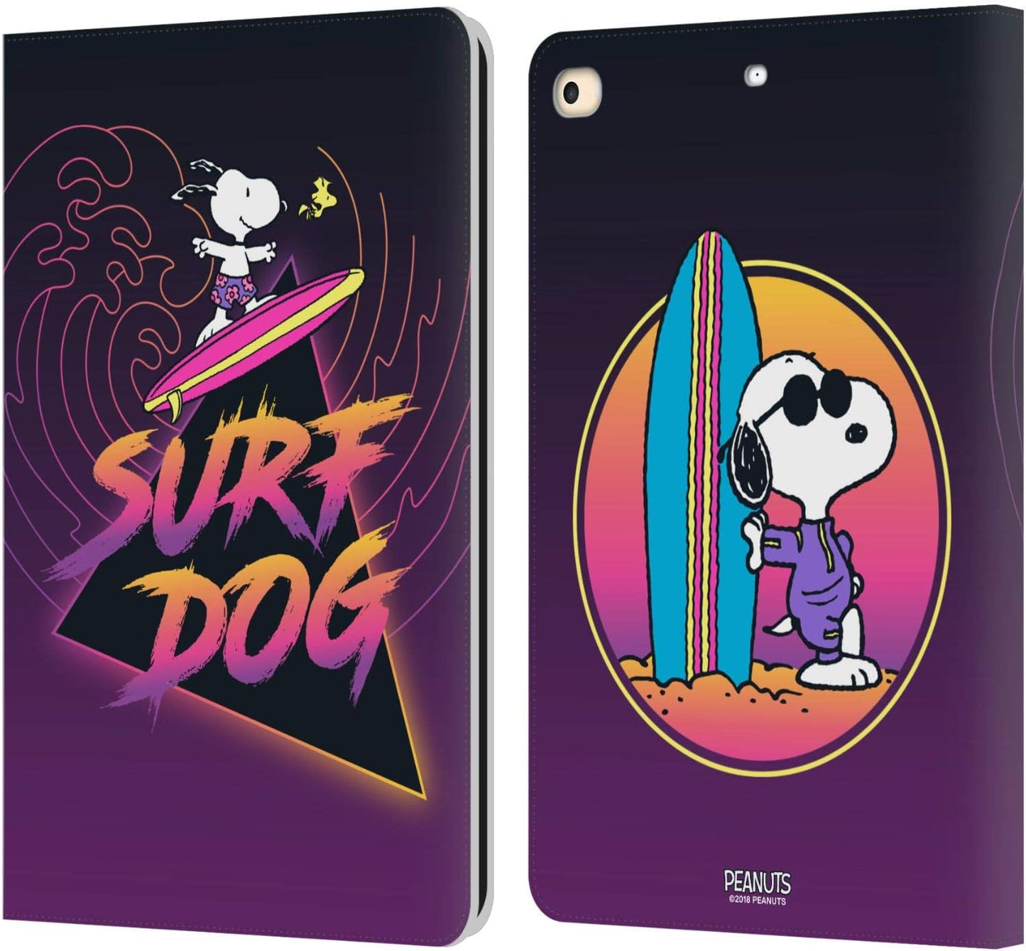 Peanuts Surf Dog Snoopy Aloha Disco Leather Wallet Case for iPad