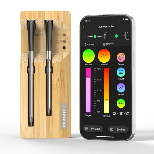 Wireless Bluetooth Meat Thermometer - Effortless Steak Cooking