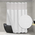 Waffle Weave Shower Curtain with Snap-in Liner - Hotel Style