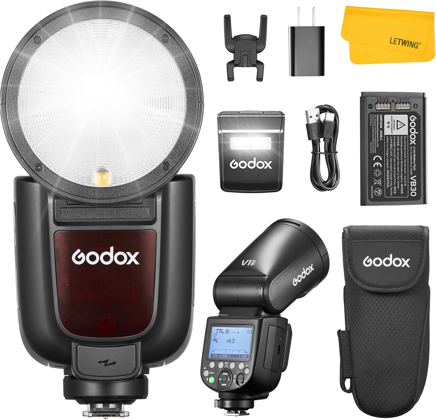 GODOX V1 Pro Flash for Sony: 2.4G TTL Round Head Speedlite