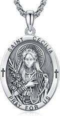 Classic Men's Patron Saint Medals Necklace in 925 Sterling Silver