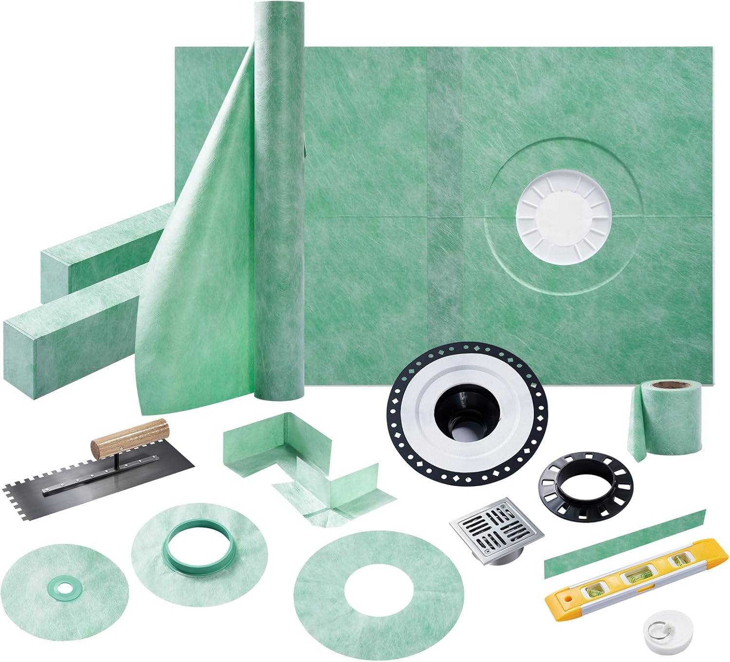 Albott Shower Curb Kit with Complete Shower Installation System